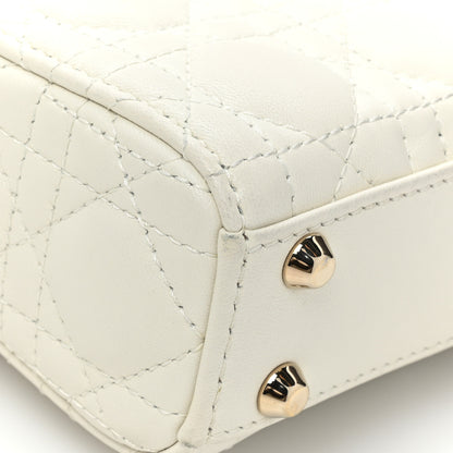 Christian Dior Lambskin Cannage Micro Lady Dior White 11 of 13