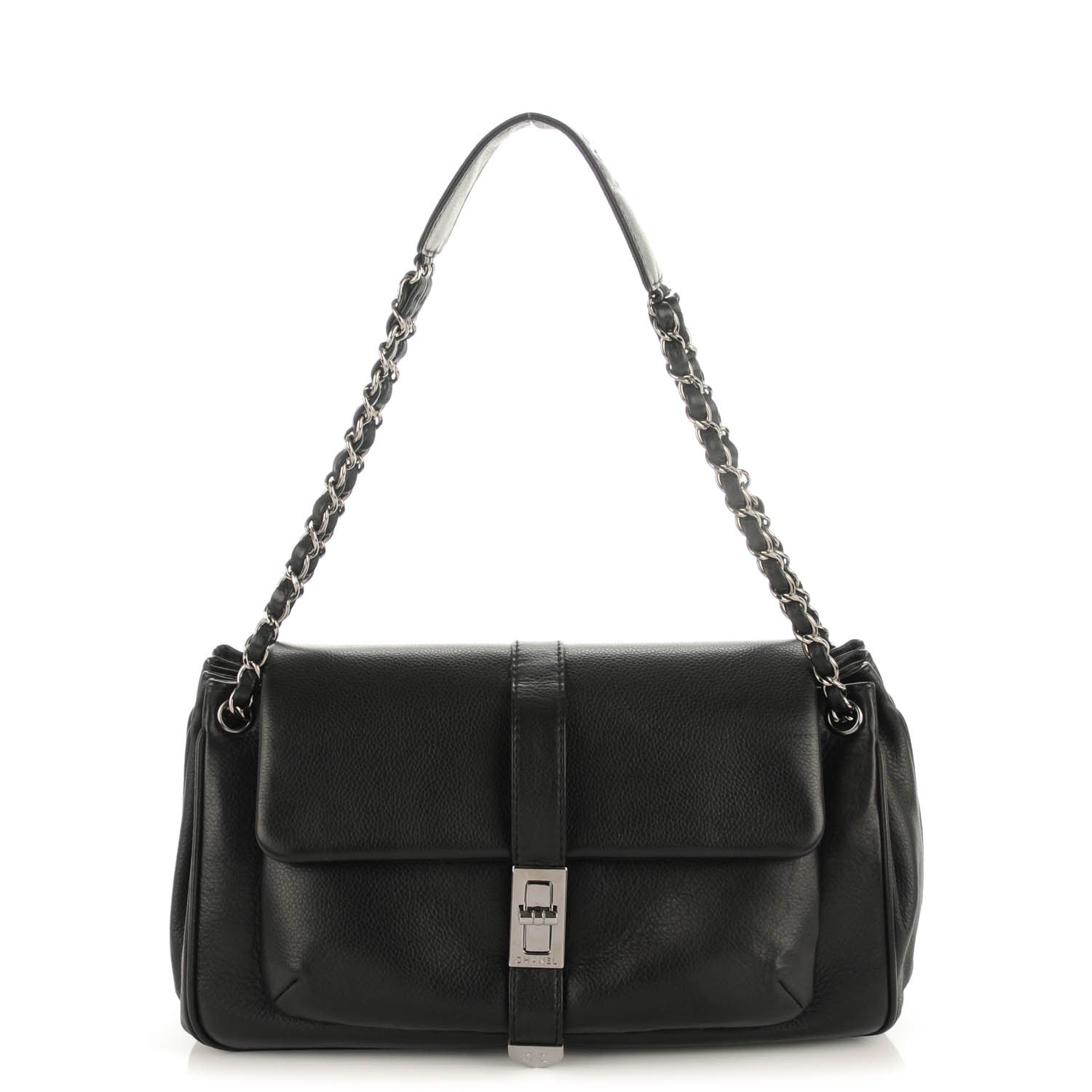 Chanel Caviar Mademoiselle Lock Accordion Flap Black 1 of 8