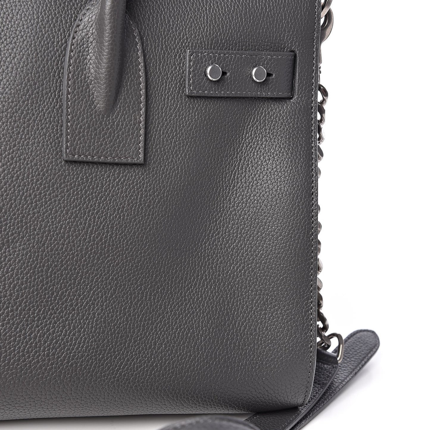 Grained Calfskin Small Supple Sac De Jour Grey