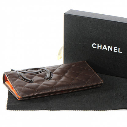 Chanel Calfskin Quilted Cambon CC Yen Wallet Brown 9 of 9