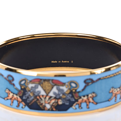 Hermes Enamel Printed Wide Snow Leopards Bracelet 65 5 of 5