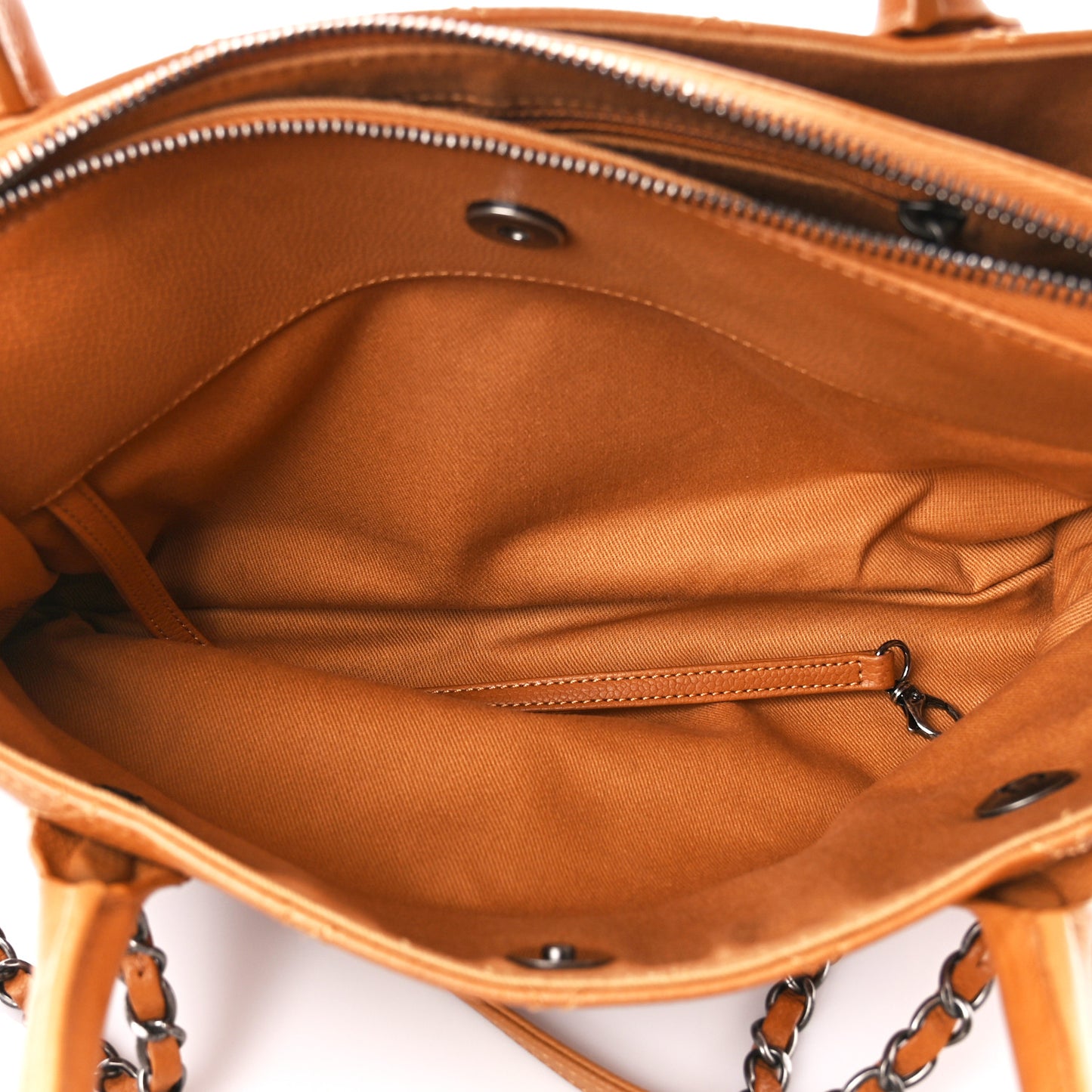Grained Vegetal Calfskin Small Urban Shopping Tote Camel