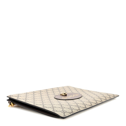 Gucci GG Supreme Monogram Neo Vintage Zip Wristlet Pouch Beige New Acero Crop 4 of 6