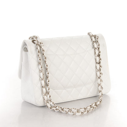 Chanel Caviar Quilted Jumbo Double Flap White 3 of 8