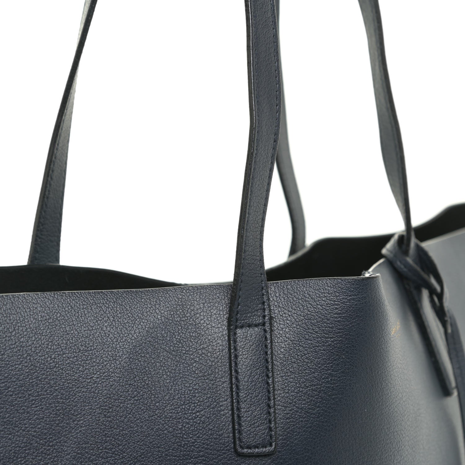 Saint Laurent Calfskin Large Shopping Tote Navy Blue 16 of 27