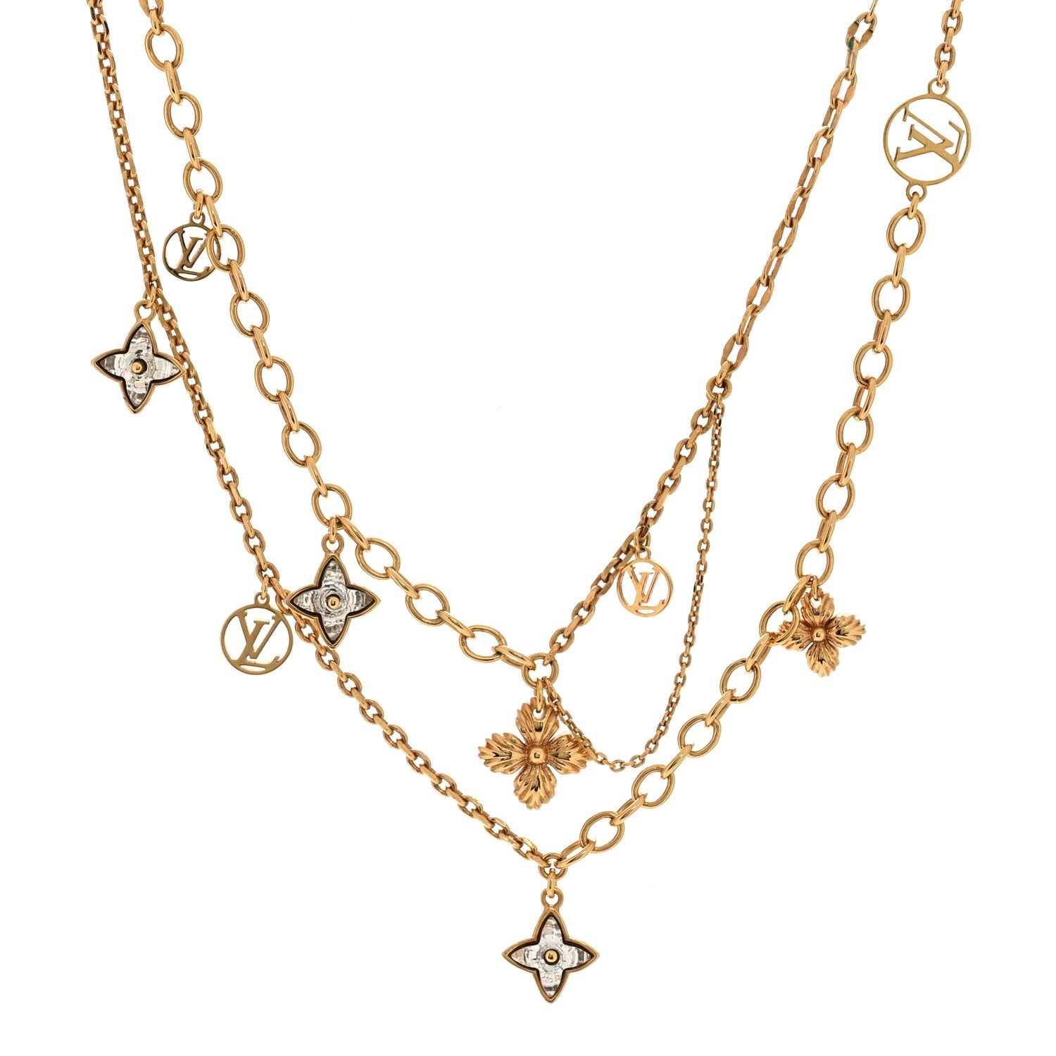 Louis Vuitton Metal Crystal Blooming Supple Necklace 1 of 8