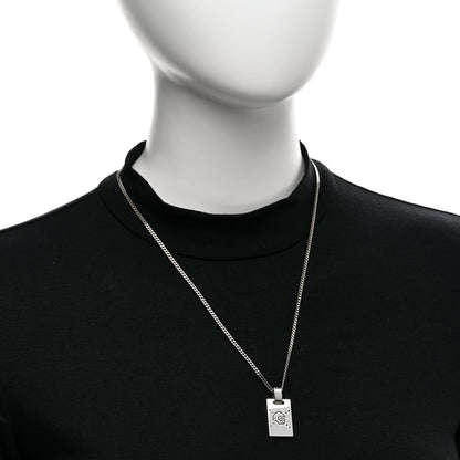 Gucci Sterling Silver GucciGhost Hamlet Skull Dog Tag Pendant Necklace 2 of 5