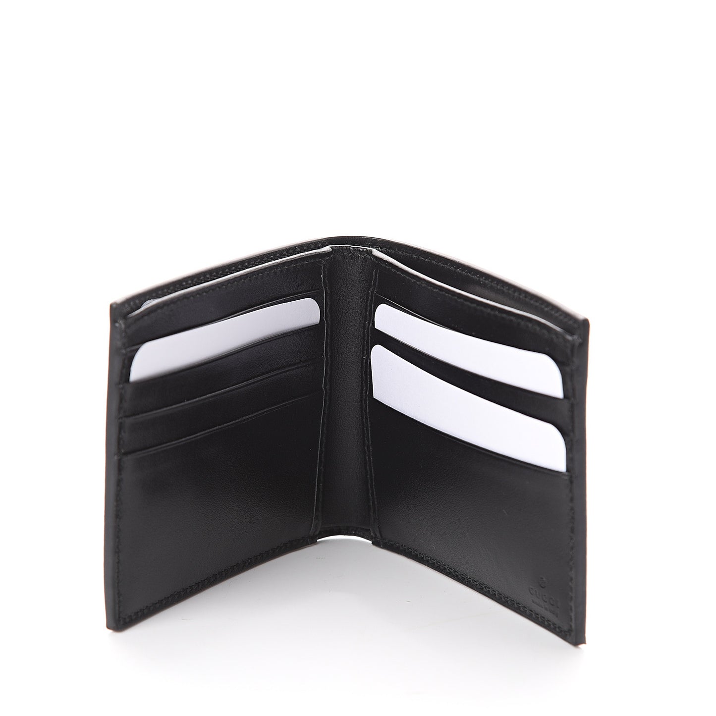 Plutone Calfskin Logo Bi-Fold Wallet Black