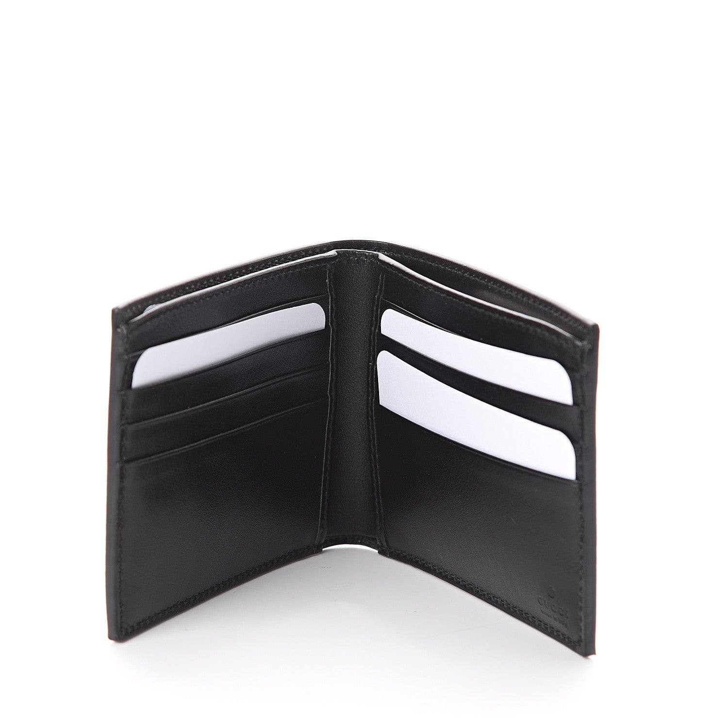 Gucci Plutone Calfskin Logo Bi-Fold Wallet Black 4 of 5