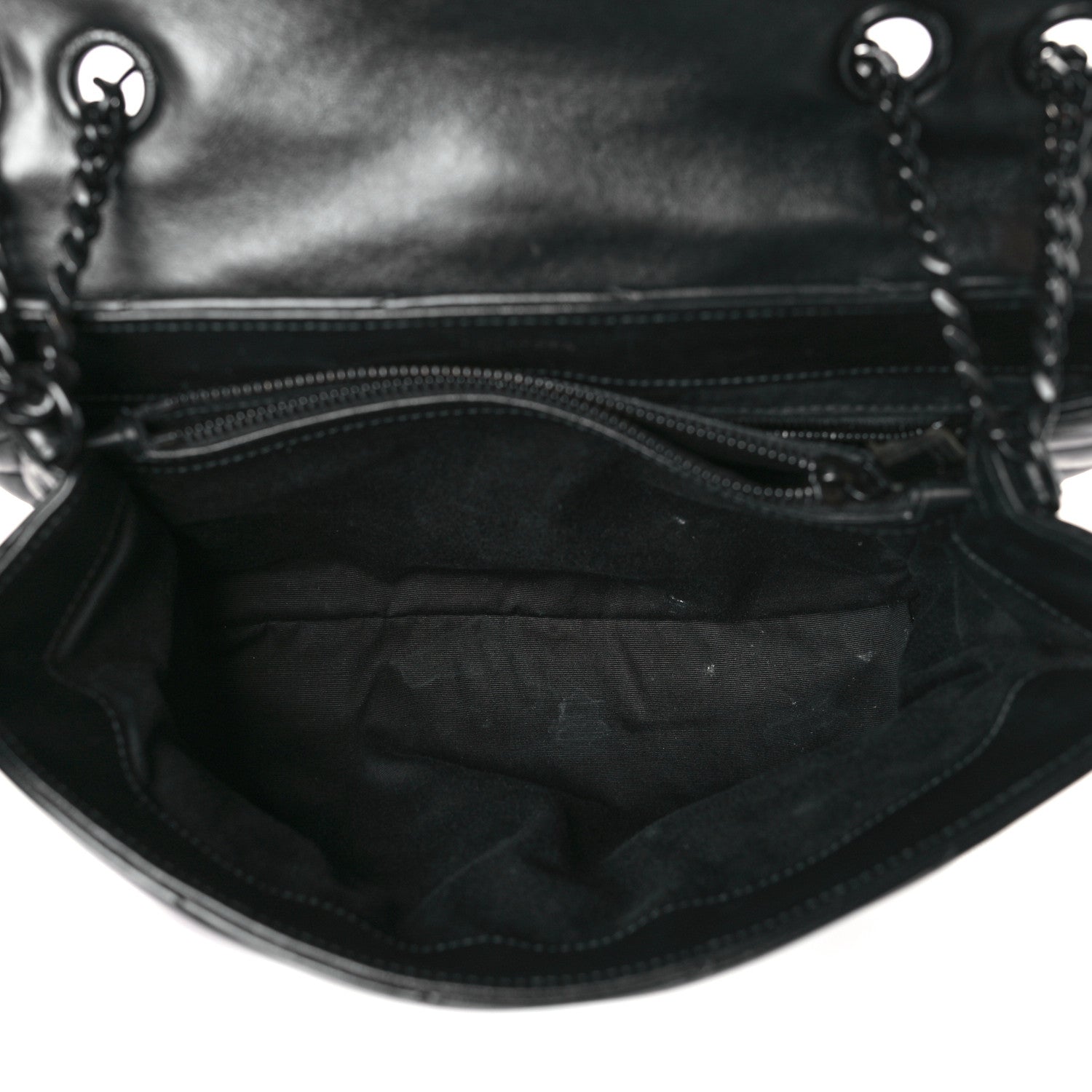 Saint Laurent Calfskin Y Quilted Monogram Monochrome Medium Loulou Chain Satchel Black 5 of 9