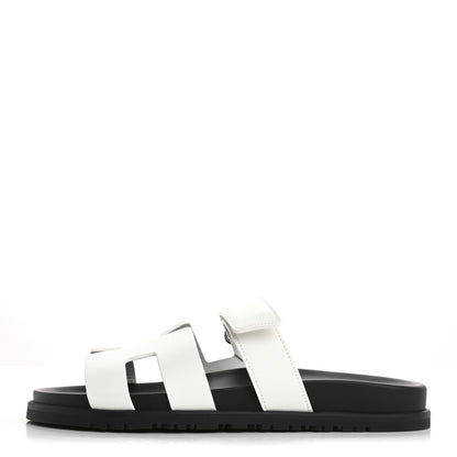 Hermes Calfskin Womens Chypre Sandals 40.5 White 1 of 10