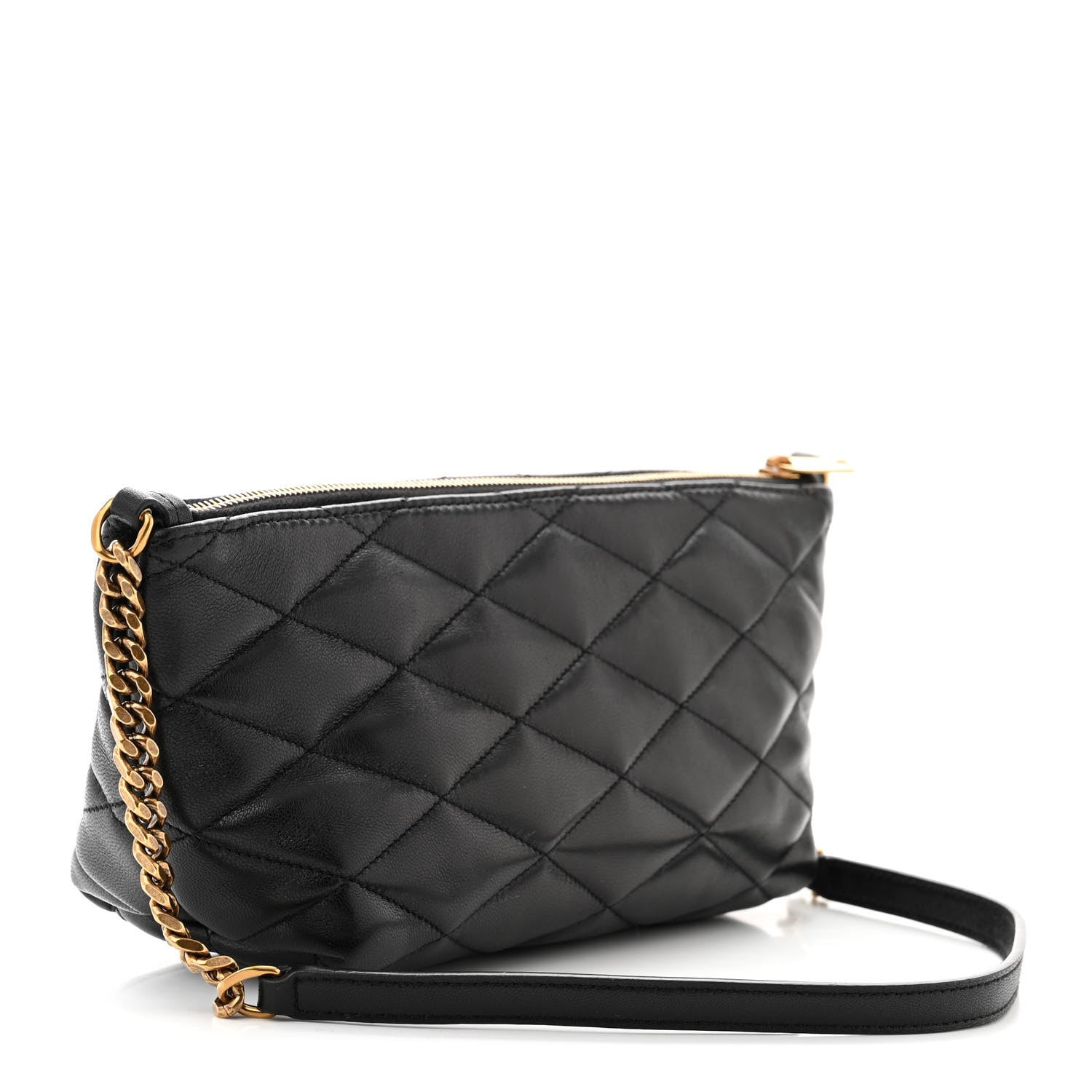 Saint Laurent Lambskin Quilted Gaby Zipped Shoulder Bag Black 3 of 10