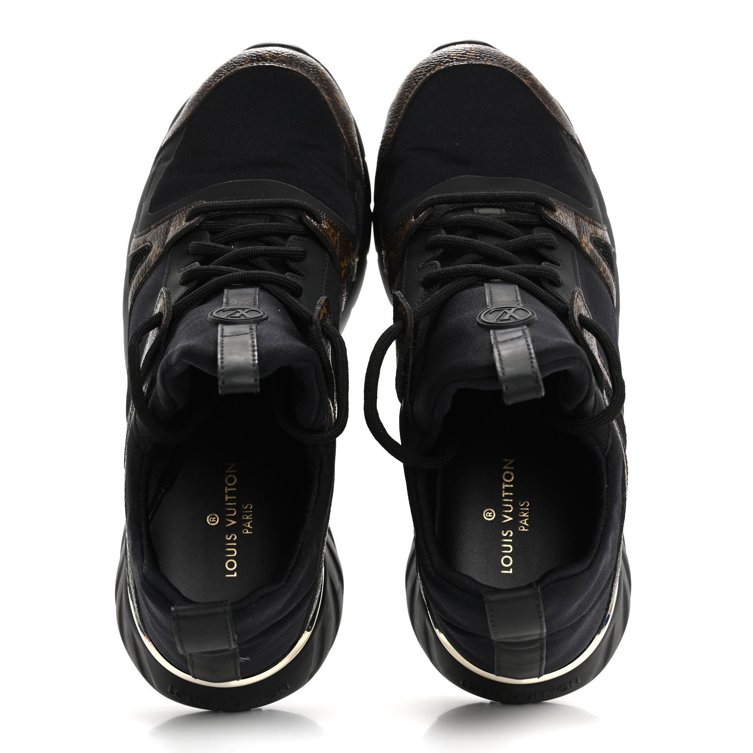 Louis Vuitton Technical Nylon Monogram Rubber Aftergame Sneakers 38.5 Black 2 of 11