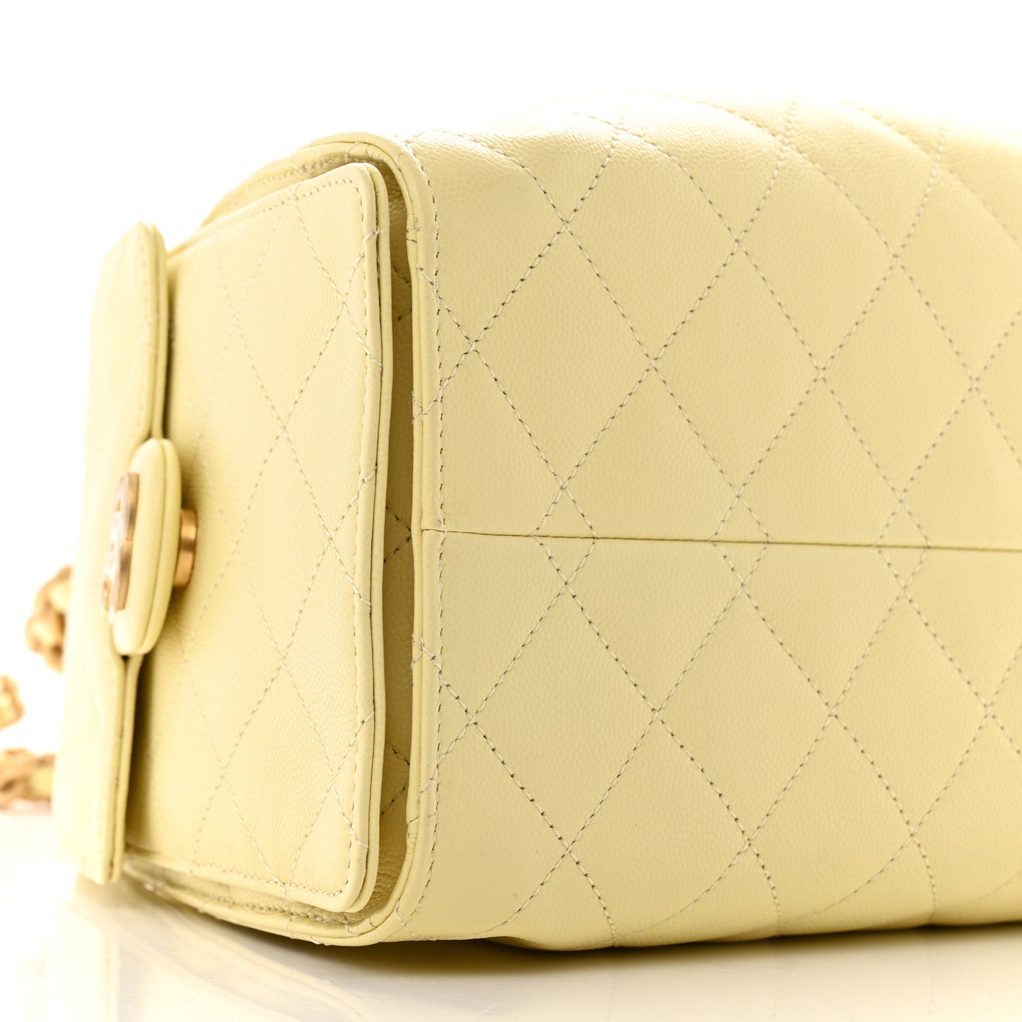 Caviar Quilted Small Chanel 25 Handbag Light Yellow