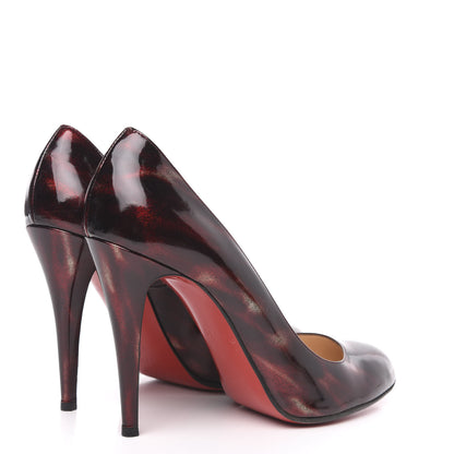 Christian Louboutin Patent Glitter Simple 100 Pumps 42 Burgundy 4 of 10