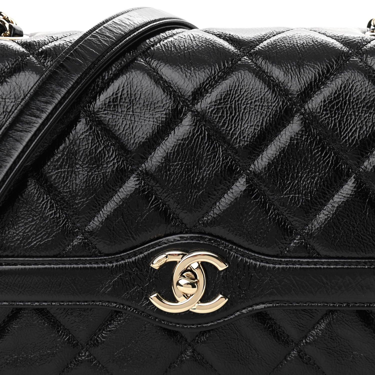 Chanel Crumpled Glazed Lambskin Quilted Small Flap Black 8 of 10