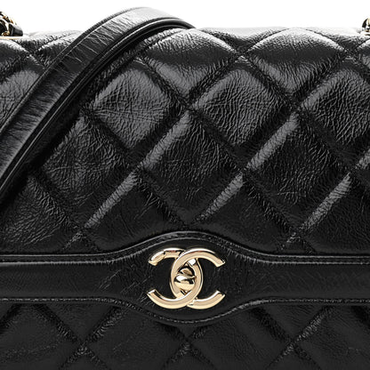 Chanel Crumpled Glazed Lambskin Quilted Small Flap Black 8 of 10