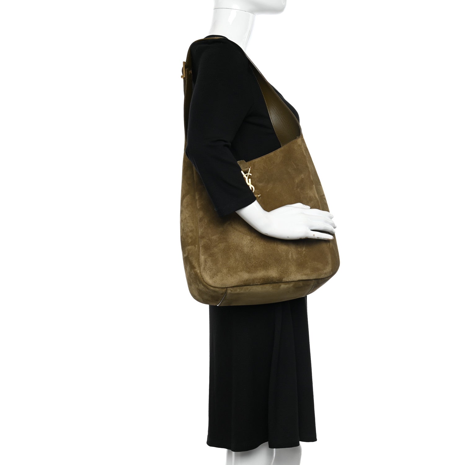 Saint Laurent Suede Large Le 5 A 7 Soft Hobo New Barley 3 of 9