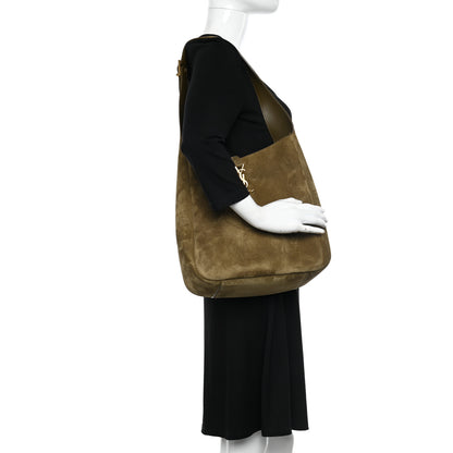 Saint Laurent Suede Large Le 5 A 7 Soft Hobo New Barley 3 of 9