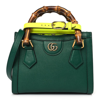 Gucci Wonka Grain Calfskin Mini Diana Tote Bag Green Yellow Fluo 1 of 12