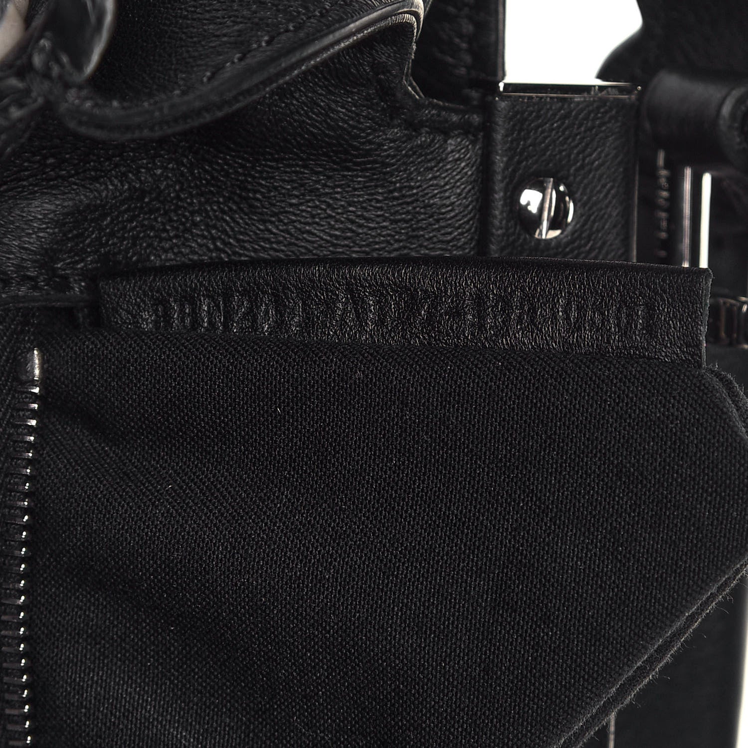 Fendi Vitello Seta Shiny Nappa Pearl Scallopped Studded Mini Peekaboo Iconic Satchel Black 7 of 13