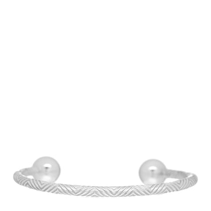 Tiffany Sterling Silver Textured Barbell Cuff Bracelet 3 of 4
