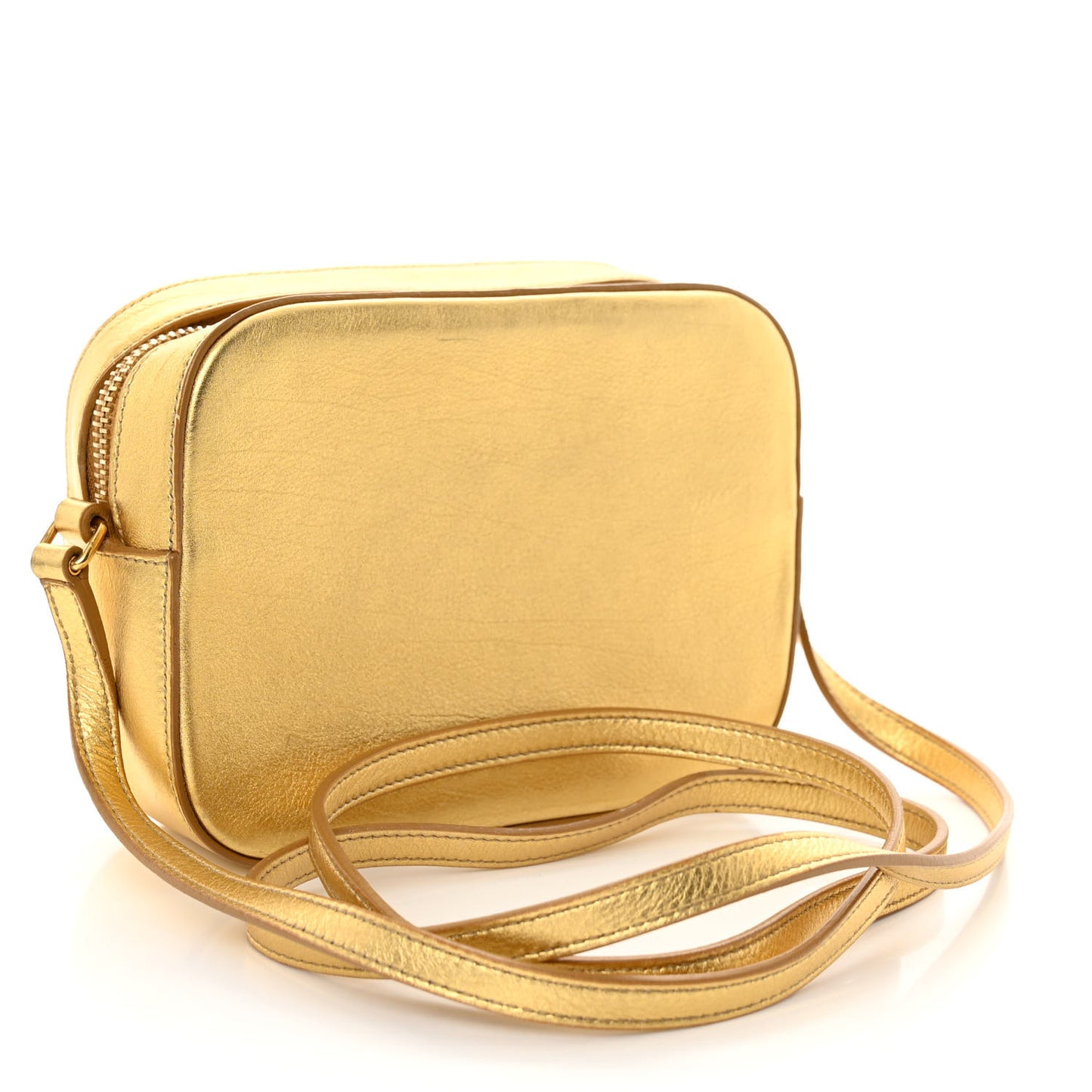 Metallic Calfskin Small Classic Monogram Camera Bag Gold