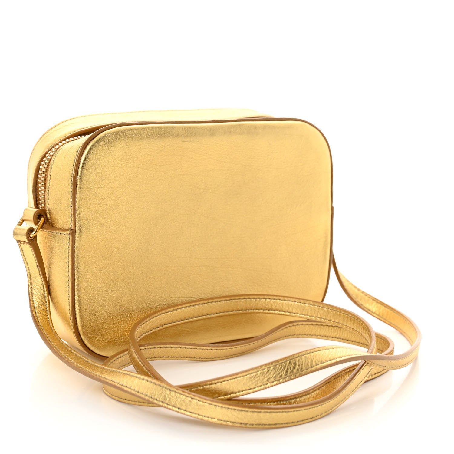 Saint Laurent Metallic Calfskin Small Classic Monogram Camera Bag Gold 3 of 10