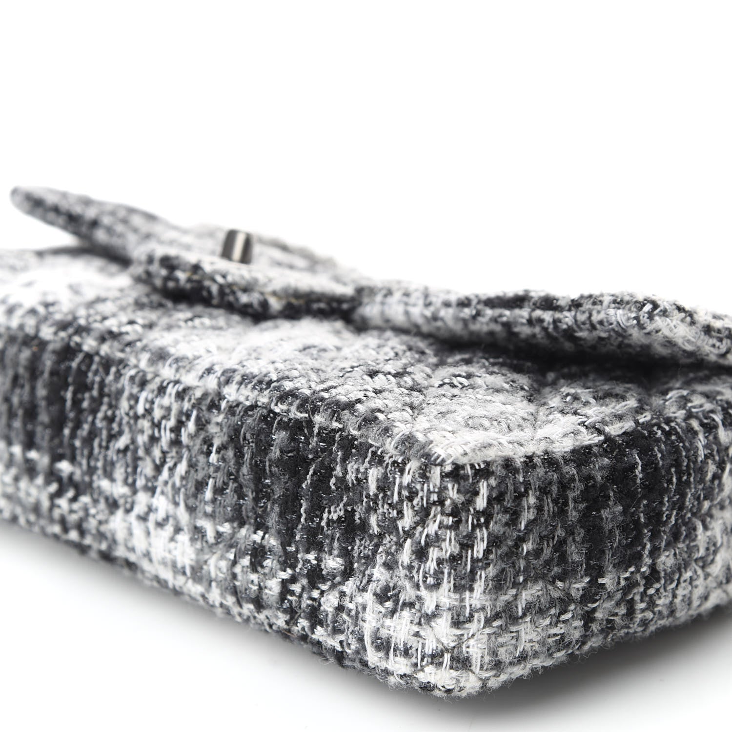 Chanel Tweed East West Flap Black White 6 of 9