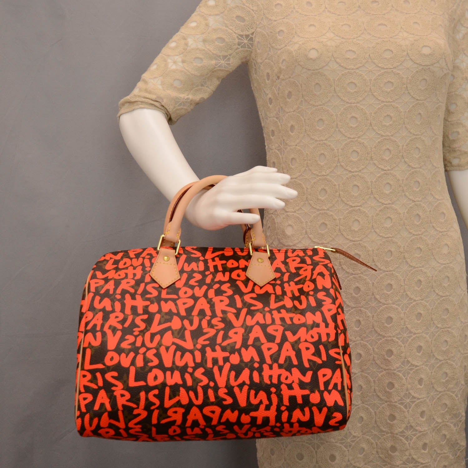 Louis Vuitton Monogram Graffiti Speedy 30 Orange 2 of 8