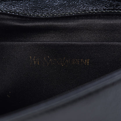 Saint Laurent Textured Patent Monogram Large Belle De Jour Clutch Black 6 of 9