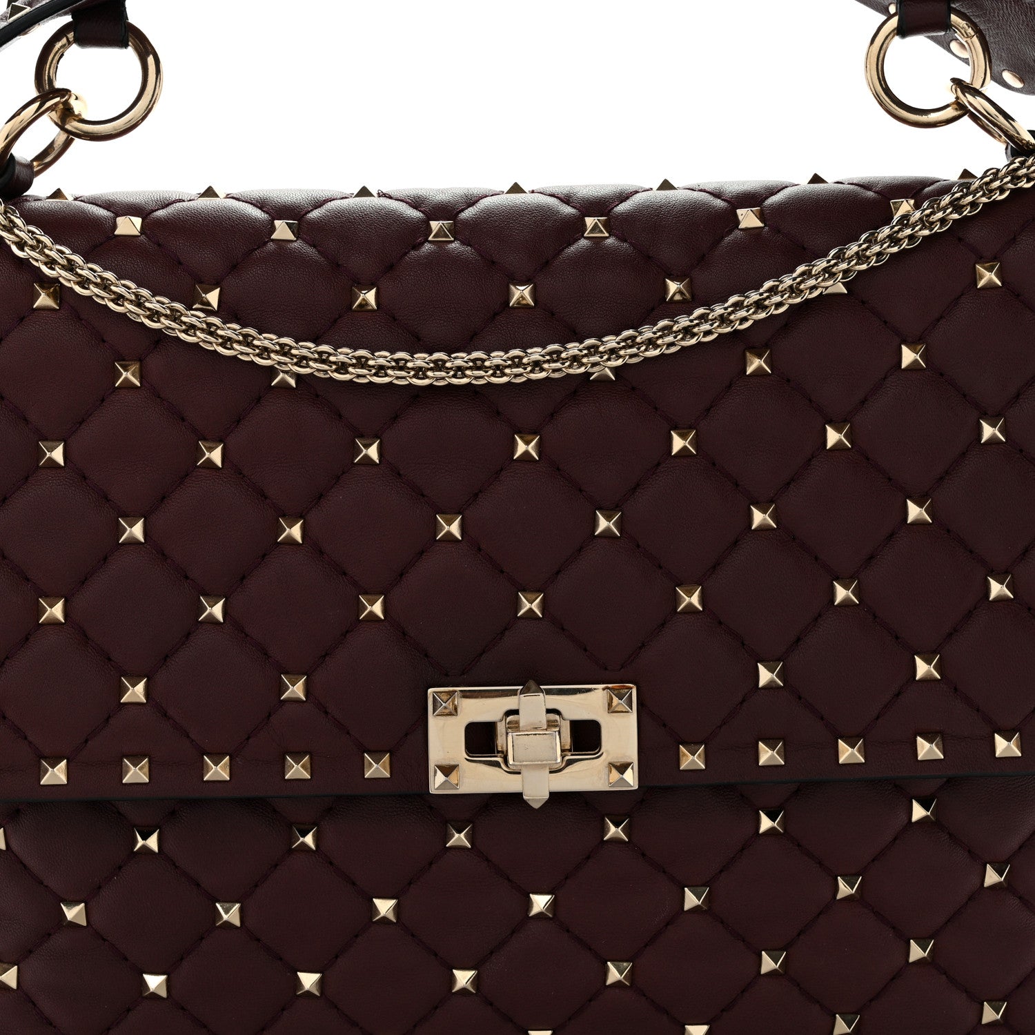 Valentino Garavani Nappa Large Rockstud Spike Shoulder Bag Rubin 7 of 10