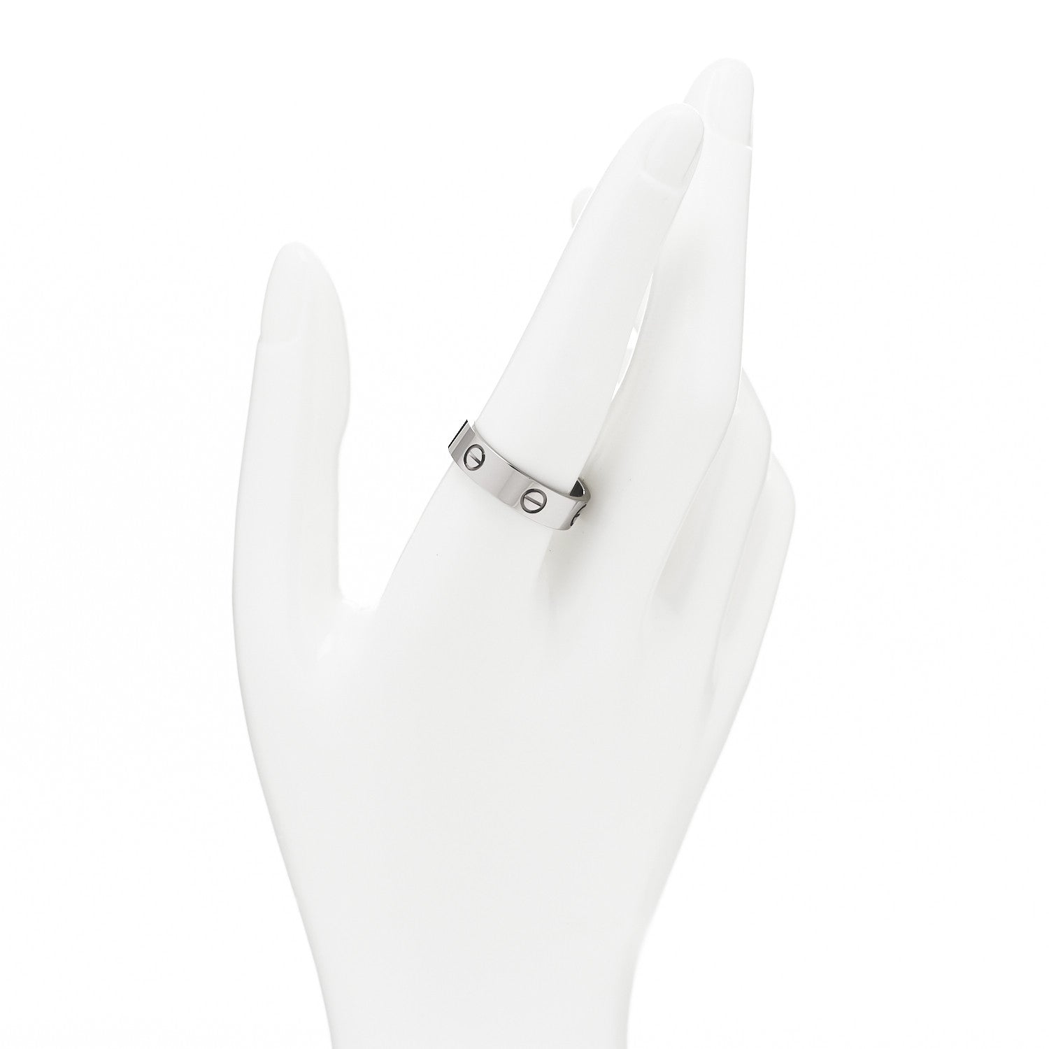 Cartier 18K White Gold 5.5mm LOVE Ring 61 9.5 2 of 4