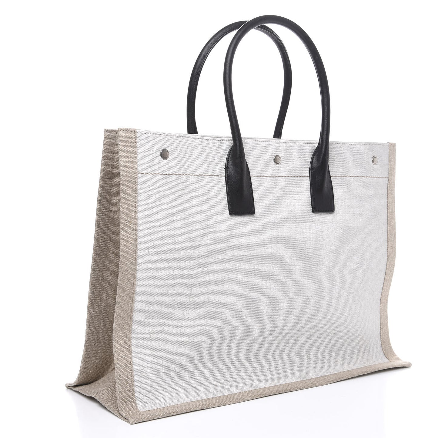 Linen Calfskin Rive Gauche Tote Optic White