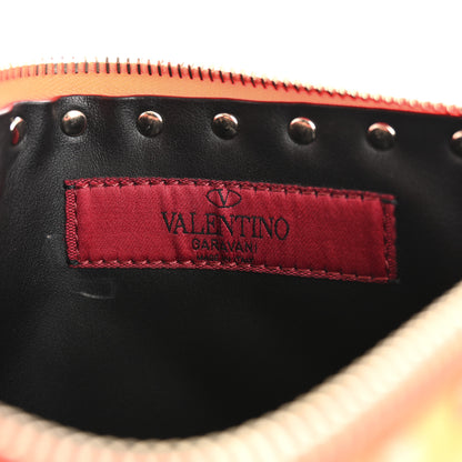 Valentino Garavani Nappa Rockstud Spike Pouch Neon Orange 6 of 7