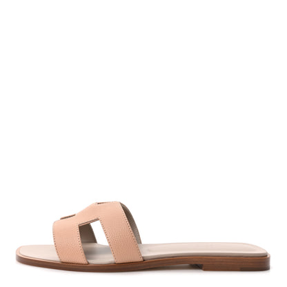 Hermes Epsom Calfskin Oran Sandals 39 Beige Perlino 1 of 10