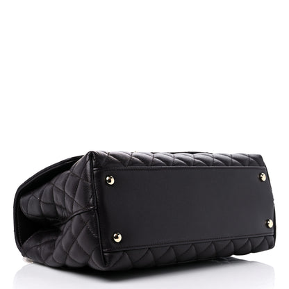 Chanel Caviar Quilted Small Coco Handle Flap Dark Brown 4 of 10