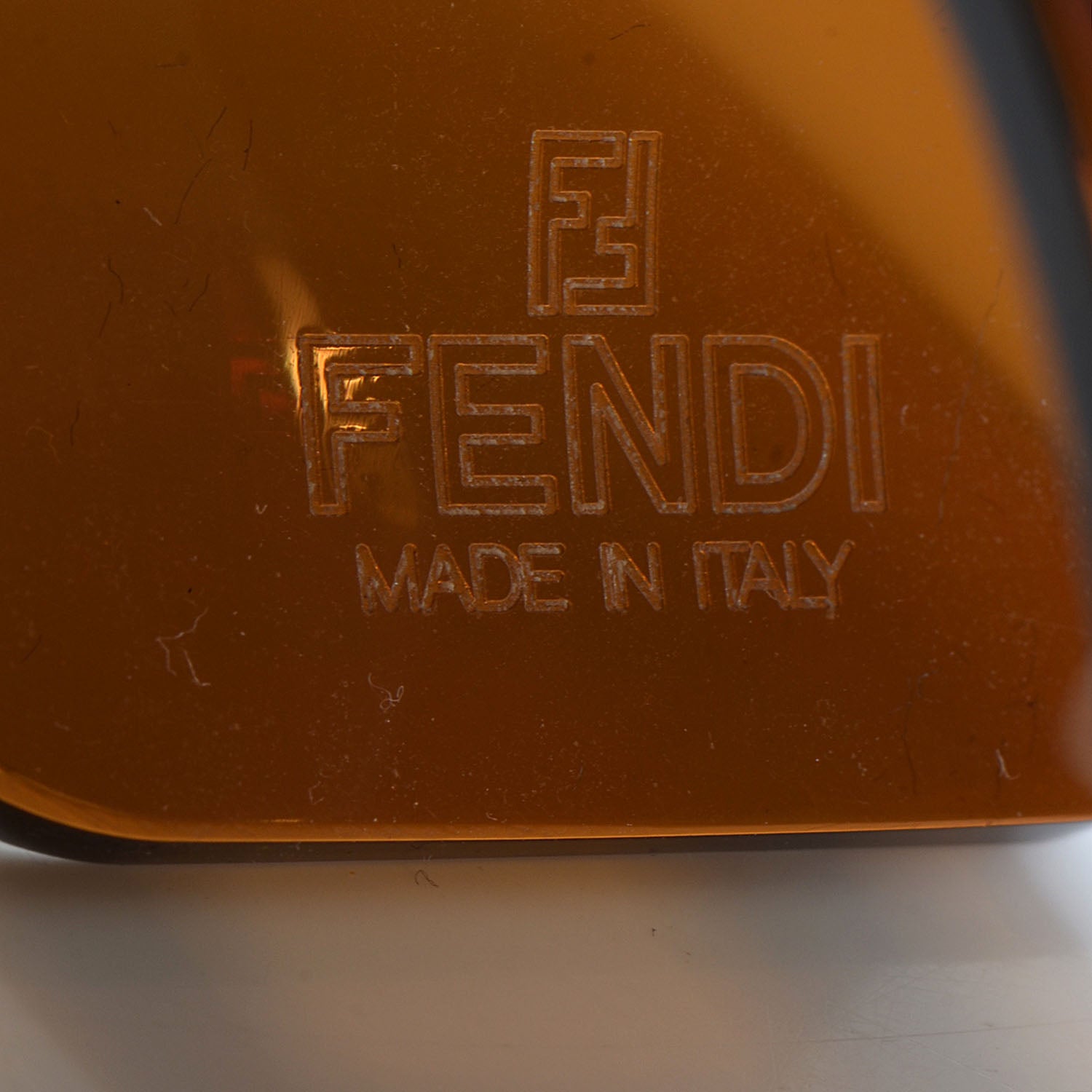 Fendi Resin FF Logo Cuff Bracelet Gold 4 of 5