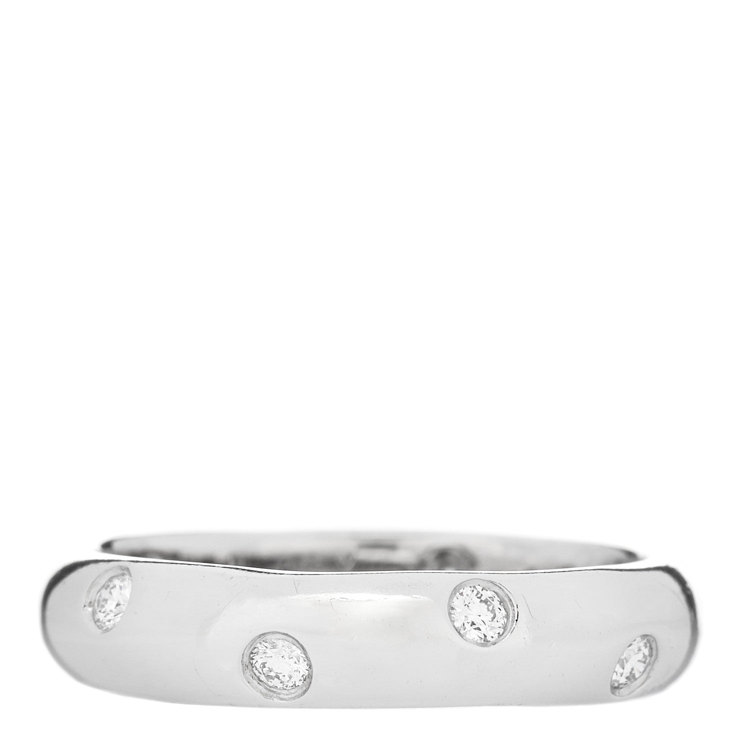 Tiffany Platinum Diamond 4mm Etoile Band Ring 52 6 1 of 5