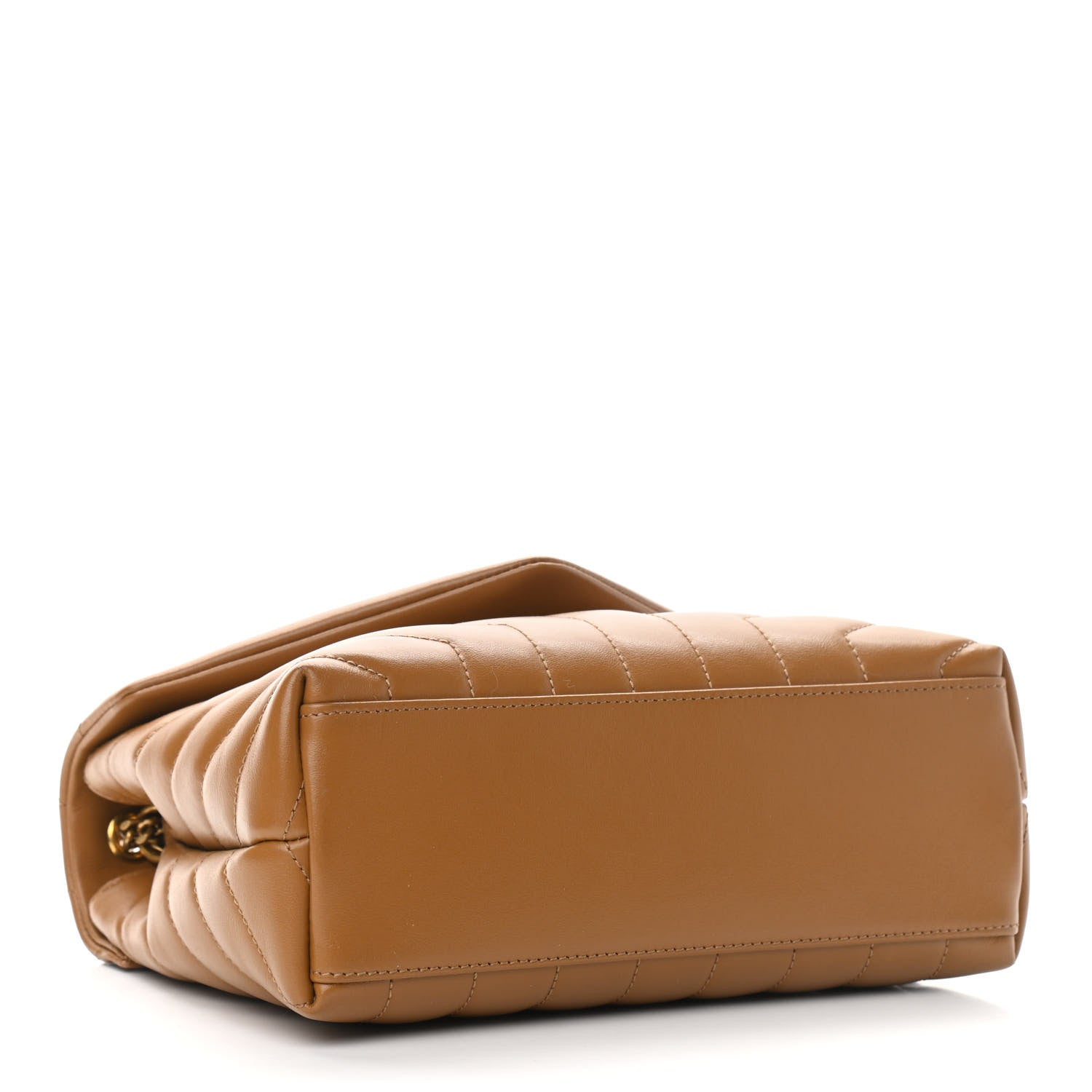Saint Laurent Calfskin Y Quilted Monogram Small Loulou Chain Satchel Dark Natural 4 of 11