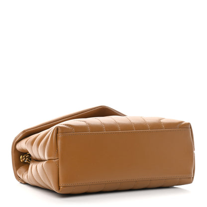 Saint Laurent Calfskin Y Quilted Monogram Small Loulou Chain Satchel Dark Natural 4 of 11