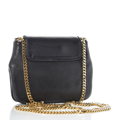 Gucci Pebbled Calfskin Small 1973 Chain Shoulder Bag Black 3 of 10