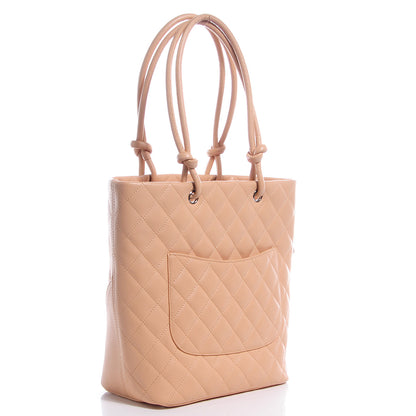 Chanel Calfskin Quilted Small Cambon Tote Beige 3 of 8