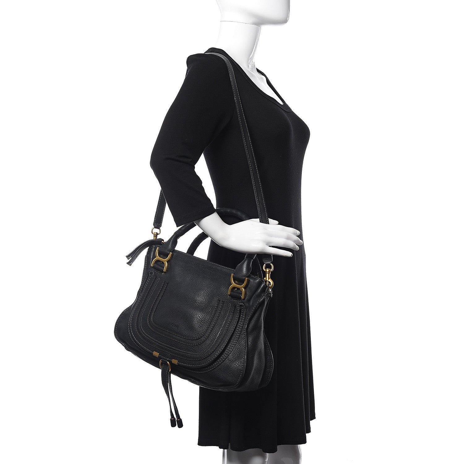 Chloe Calfskin Medium Marcie Satchel Black 2 of 17