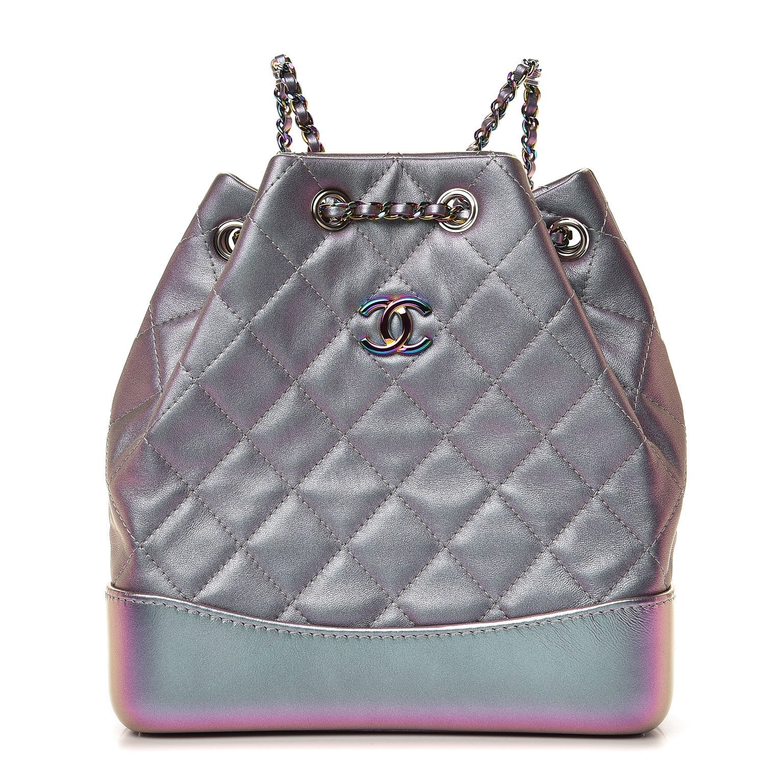 Chanel Iridescent Lambskin Calfskin Quilted Gabrielle Backpack Light Purple 1 of 8