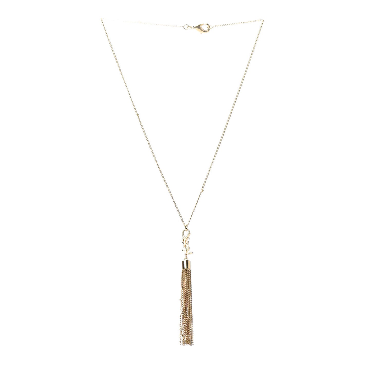 Brass Monogram Tassel Necklace Gold