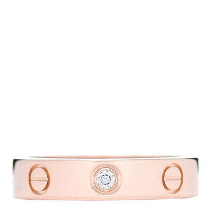 Cartier 18K Pink Gold Diamond 4mm LOVE Wedding Band Ring 48 4.5 1 of 5