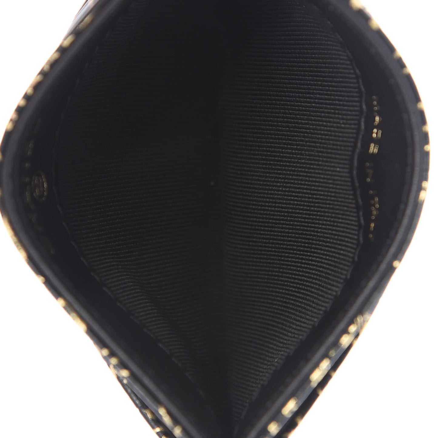 Calfskin Crocodile Embossed Graffiti 2.55 Cocodile Reissue Card Holder Black Gold