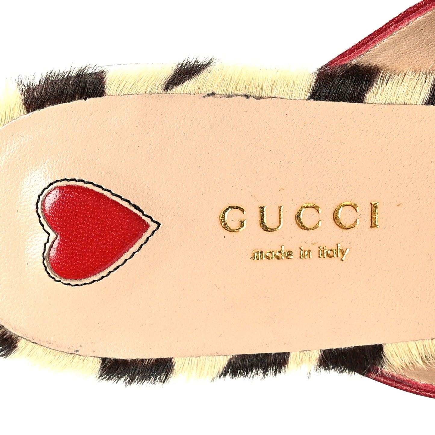 Calf Hair Tiger Print Womens Princetown Slippers 38 Natural Black Romantic Cherry