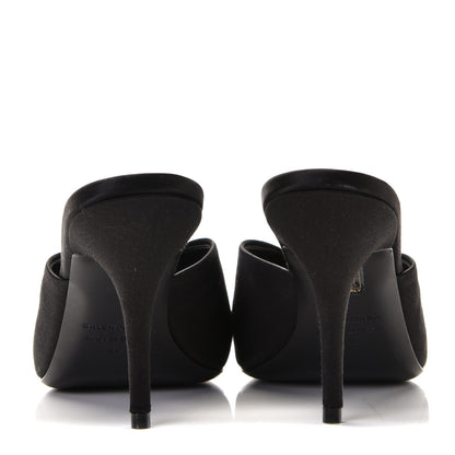 Balenciaga Satin Pointed Toe BB 80mm Mules 40 Black 4 of 9